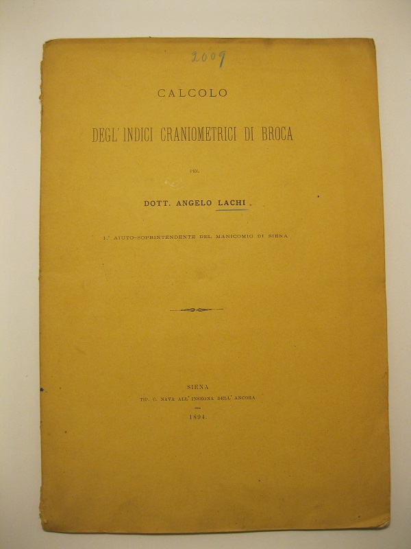 Calcolo degl'indici craniometrici di Broca